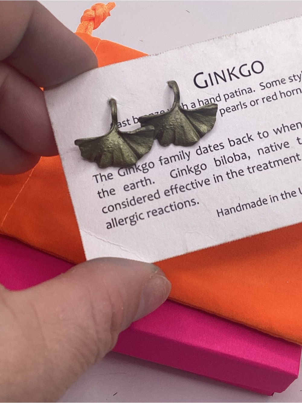 Michael Michaud Ginkgo Drop Earrings